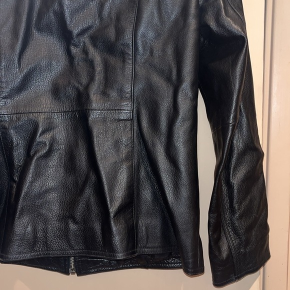Oakwood Outdoor black leather motorcycle style jacket. Size medium - Picture 9 of 14